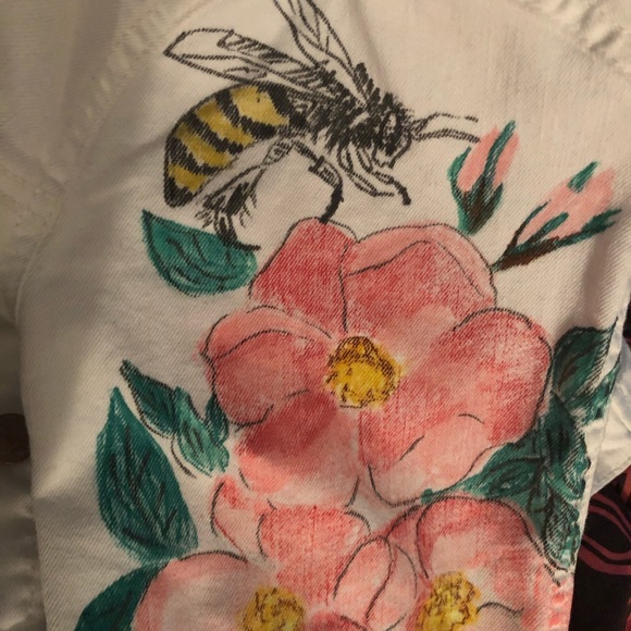 Ladies Hand painted stretch denim jacket - Picture 4 of 6